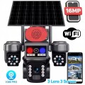 СОЛАРНА WIFI КАМЕРА SUNVISION 16MP С 3 ОБЕКТИВА + ПОДАРЪК 64GB