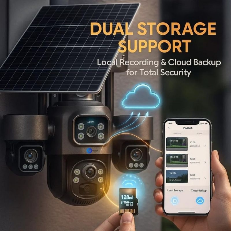 Соларна IP Камера HY-3073DS 4G – 9MP, 3 обектива, AI наблюдение